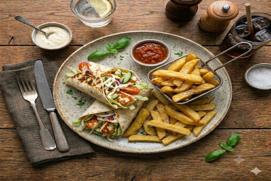 Halloumi, Mayo, Salad Wrap