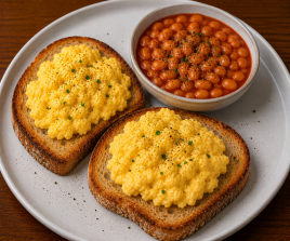 2 Egg on 2 Toast with Beans (V)