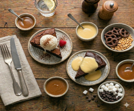 Chocolate Cake with Custard or Ice Cream