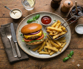 Veggie Burger, Chips & Drink