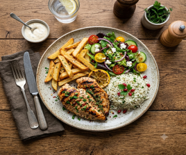 Grilled Chicken with Chips, Salad or Rice